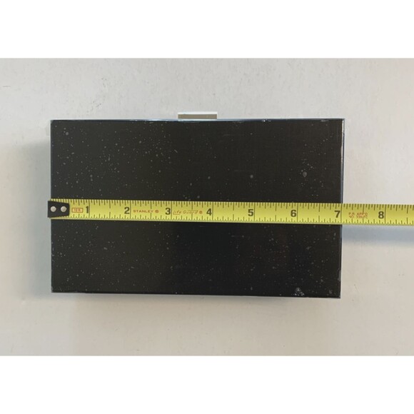 RACHEL ZOE Box of Style Clutch Handbag Black Silver with Metal Strap - Picture 10 of 10